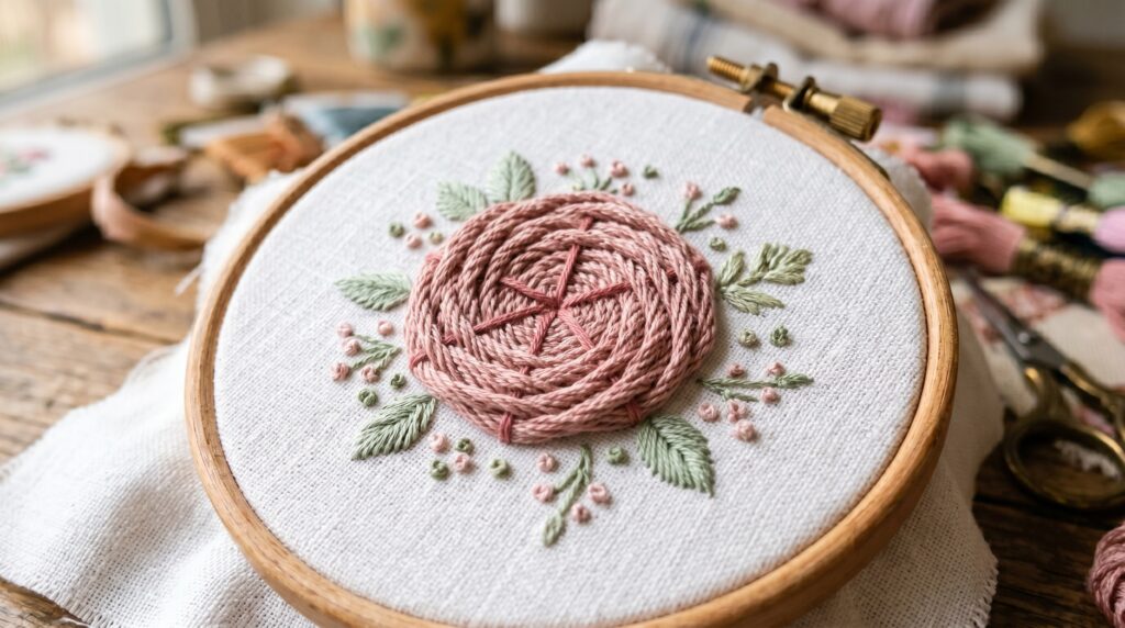 Woven Wheel Rose 