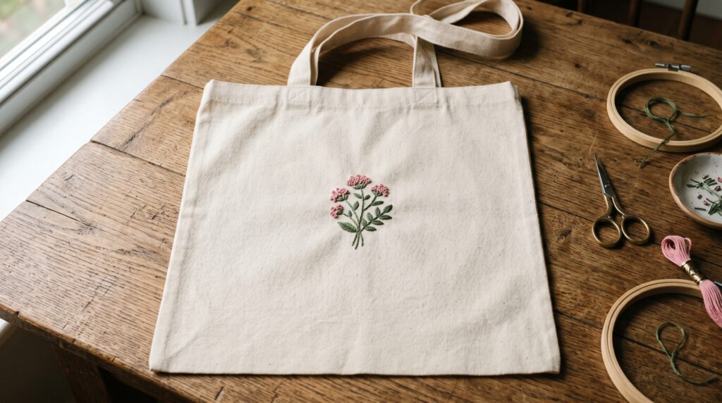 Embroidered Tote Bag