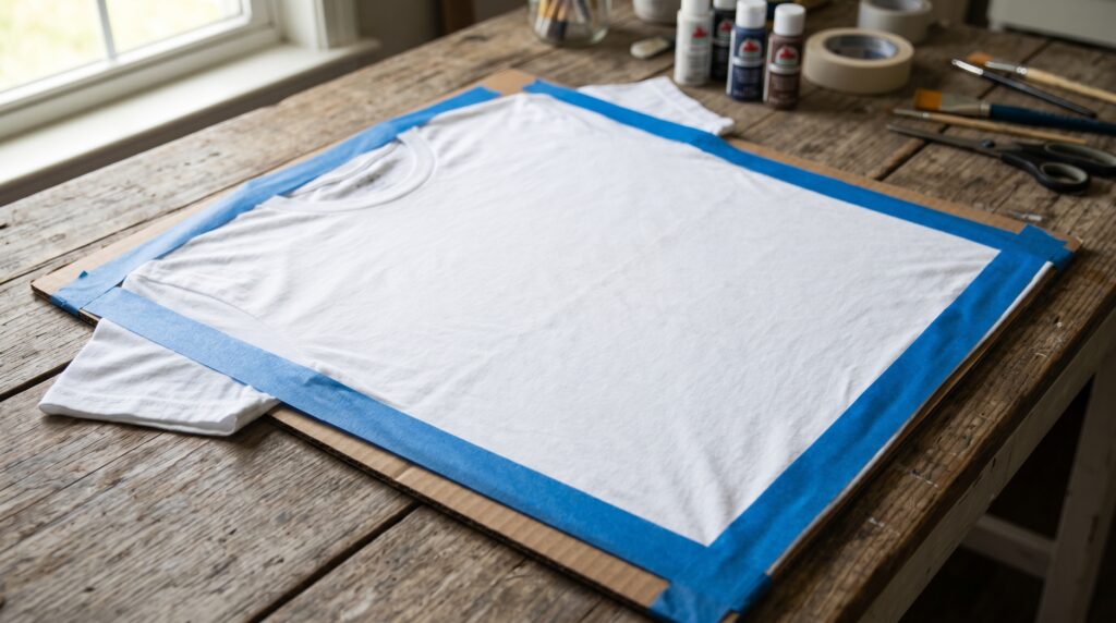 Stretch and secure the fabric.