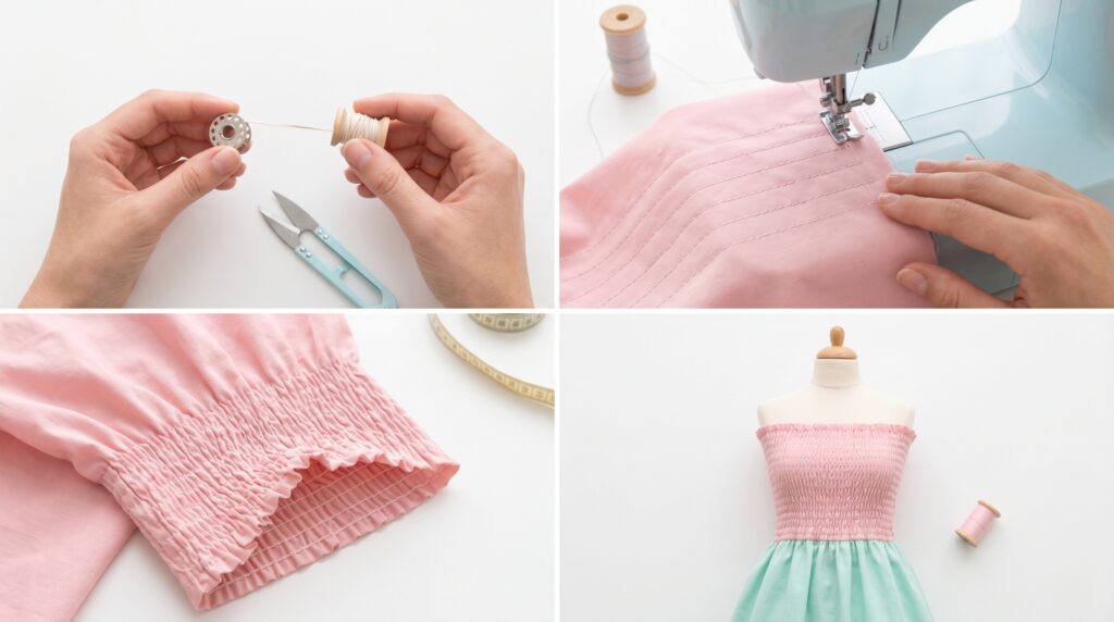 Shirring at the Bodice
